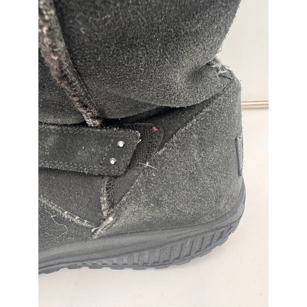 Skechers Shape Ups Avalanche Boots Size 10 Black Faux Fur Lined Calf High Buckle